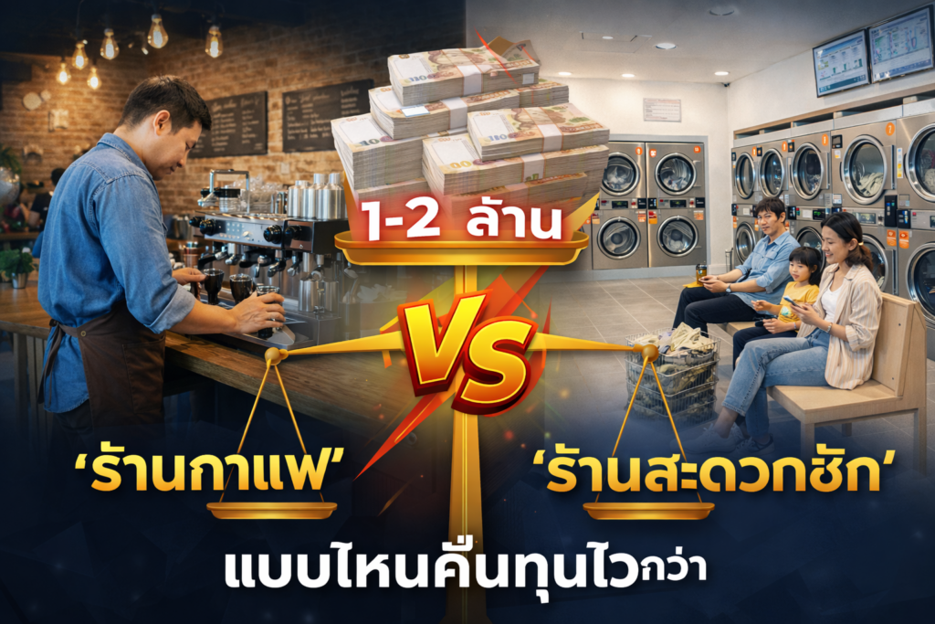 มีเงิน 1-2 ล้าน ลงทุน 'ร้านกาแฟ' vs 'ร้านสะดวกซัก' แบบไหนคืนทุนไวกว่า