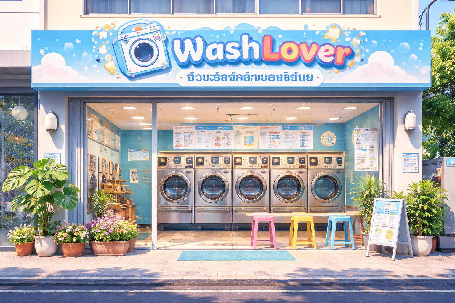 ร้านซักผ้าหยอดเหรียญ WashLover
